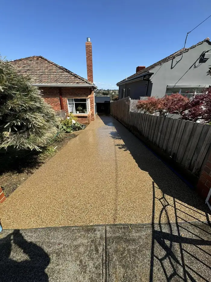 concrete pathway construction in residential home